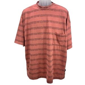 Vtg Hobie Surf T Shirt Men 2XL Salmon AOP Pocket Made in USA Single Stitch‎